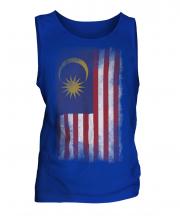 Malaysia Faded Flag Mens Vest