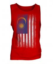 Malaysia Faded Flag Mens Vest