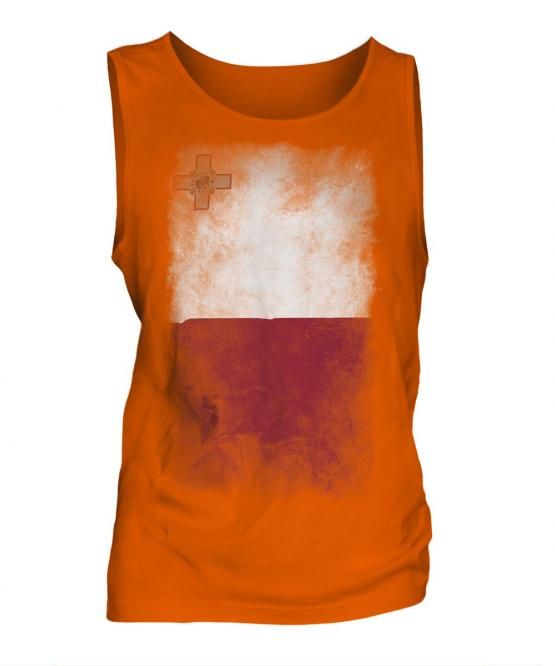 Malta Faded Flag Mens Vest
