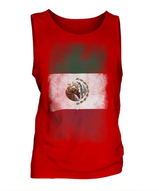 Mexico Faded Flag Mens Vest