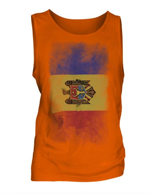 Moldova Faded Flag Mens Vest