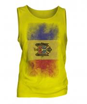 Moldova Faded Flag Mens Vest