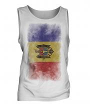 Moldova Faded Flag Mens Vest