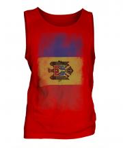 Moldova Faded Flag Mens Vest
