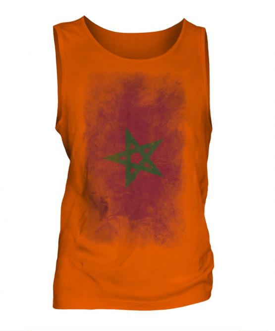 Morocco Faded Flag Mens Vest