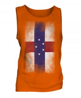 Netherlands Antilles Faded Flag Mens Vest