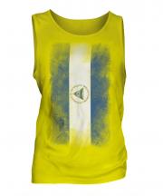 Nicaragua Faded Flag Mens Vest