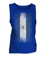 Nicaragua Faded Flag Mens Vest