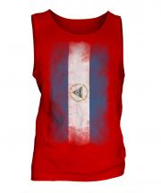 Nicaragua Faded Flag Mens Vest
