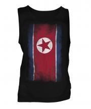 North Korea Faded Flag Mens Vest