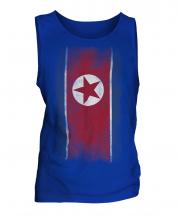 North Korea Faded Flag Mens Vest