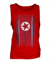 North Korea Faded Flag Mens Vest