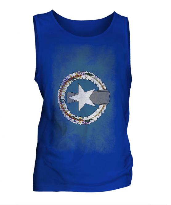 Northern Mariana Islands Faded Flag Mens Vest