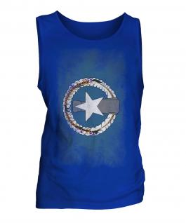 Northern Mariana Islands Faded Flag Mens Vest