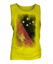 Papua New Guinea Faded Flag Mens Vest