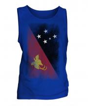 Papua New Guinea Faded Flag Mens Vest