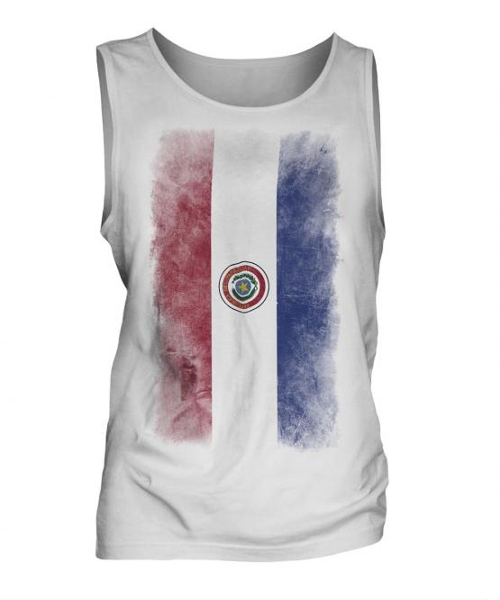 Paraguay Faded Flag Mens Vest