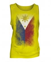 Philippines Faded Flag Mens Vest