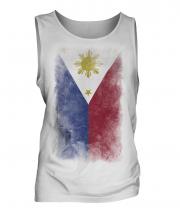 Philippines Faded Flag Mens Vest