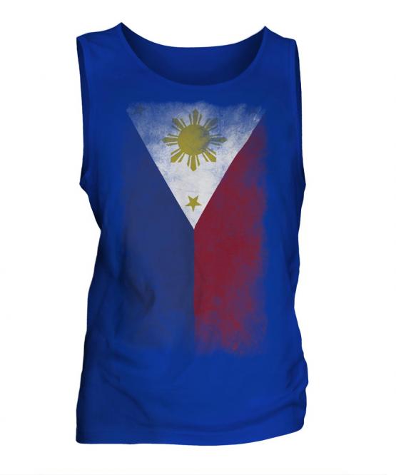 Philippines Faded Flag Mens Vest