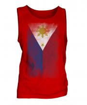 Philippines Faded Flag Mens Vest