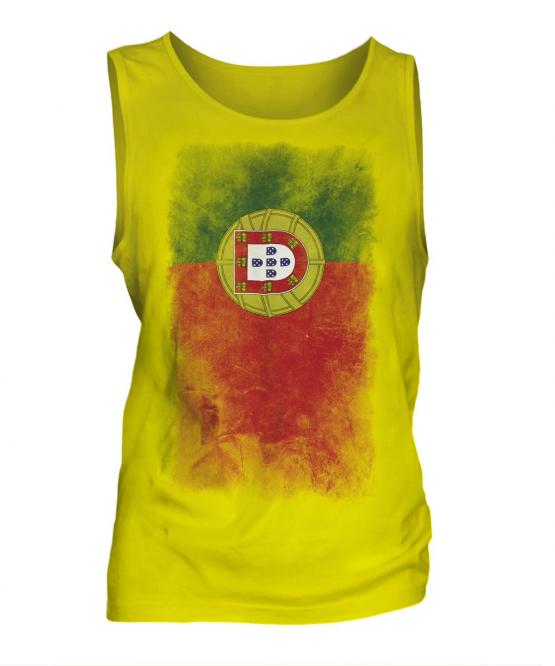 Portugal Faded Flag Mens Vest