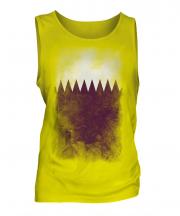 Qatar Faded Flag Mens Vest