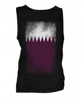 Qatar Faded Flag Mens Vest