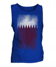 Qatar Faded Flag Mens Vest