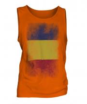 Romania Faded Flag Mens Vest