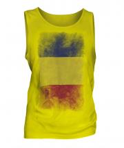 Romania Faded Flag Mens Vest