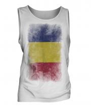 Romania Faded Flag Mens Vest