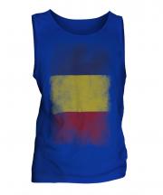 Romania Faded Flag Mens Vest
