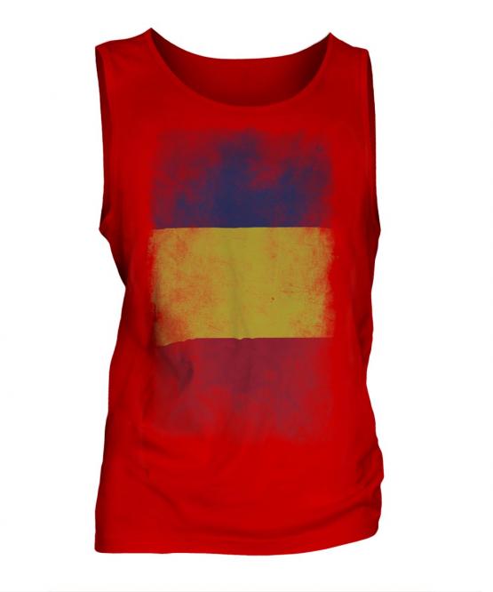 Romania Faded Flag Mens Vest