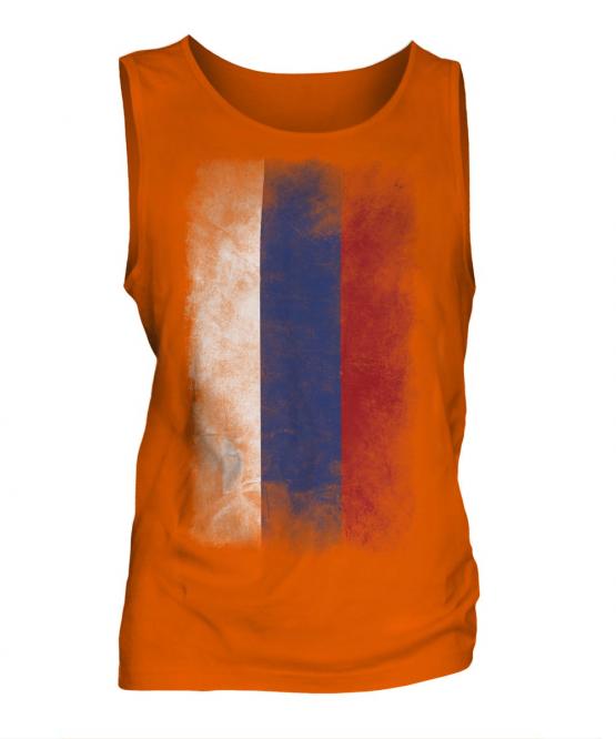 Russia Faded Flag Mens Vest