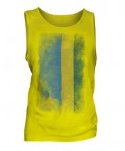 Rwanda Faded Flag Mens Vest