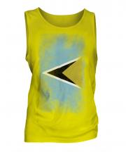 Saint Lucia Faded Flag Mens Vest