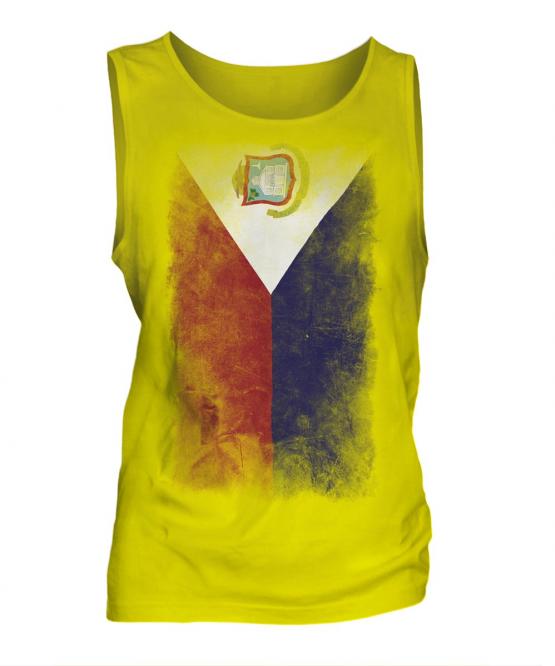 Saint Martin Faded Flag Mens Vest