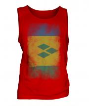Saint Vincents And The Grenadines Faded Flag Mens Vest