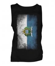 San Marino Faded Flag Mens Vest