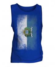 San Marino Faded Flag Mens Vest