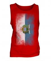 San Marino Faded Flag Mens Vest
