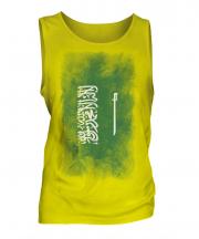 Saudi Arabia Faded Flag Mens Vest