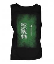 Saudi Arabia Faded Flag Mens Vest