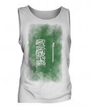 Saudi Arabia Faded Flag Mens Vest