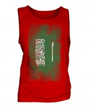 Saudi Arabia Faded Flag Mens Vest