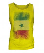Senegal Faded Flag Mens Vest