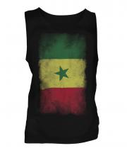 Senegal Faded Flag Mens Vest