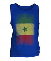 Senegal Faded Flag Mens Vest