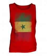 Senegal Faded Flag Mens Vest